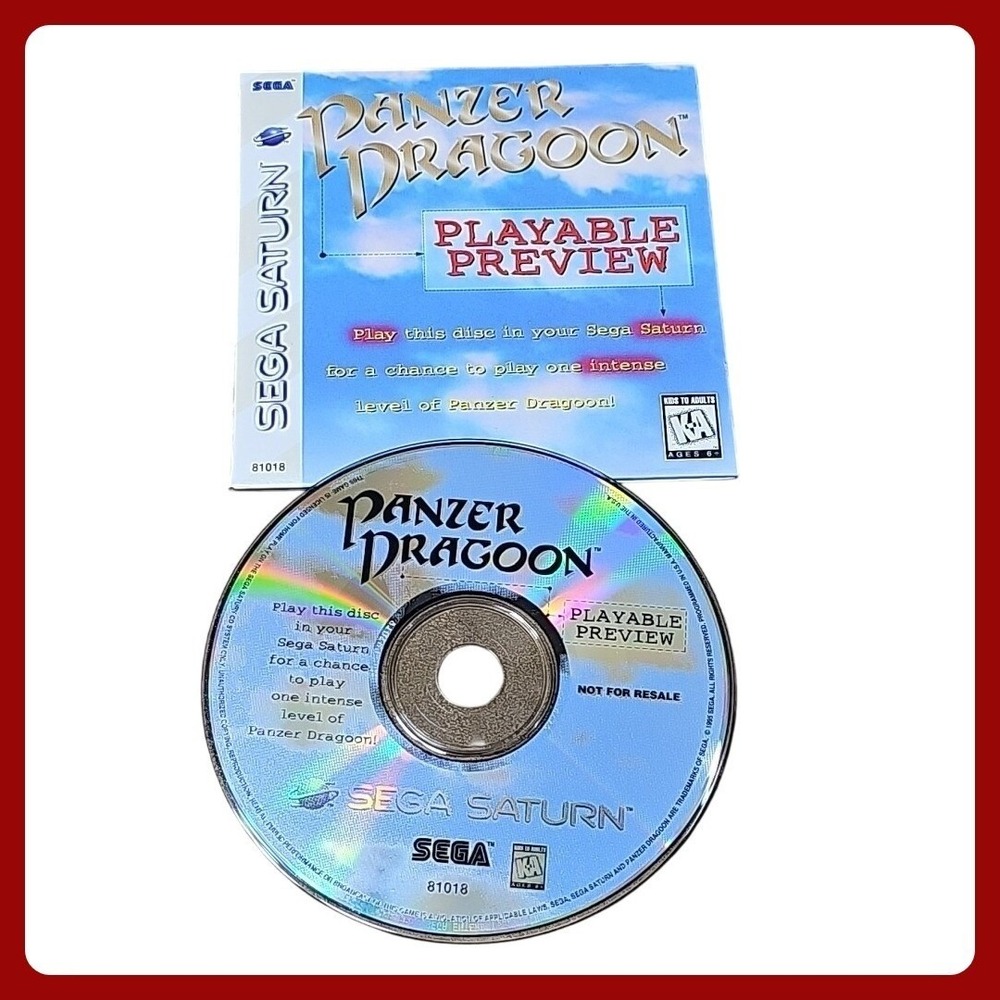 Sega Saturn Panzer Dragoon Playable‎ Preview Demo Rare Not for Resale 81018